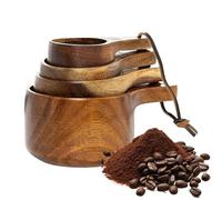 Tasses à mesurer - Lot de 4 cuillères en bois | Cuillère à café en bois de noyer, petites cuillères à épices pour condiments pour sucre, sel, miel, accessoires de mesure pour four