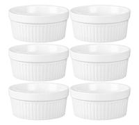 Tasses à Pâtisserie en Céramique Blanc, Lot de 6, pour Cuisson
