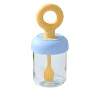 Tasses à petit déjeuner portables en silicone 500 ml pour savourt avoine ou fruits avec facilité tout en un récipient pratique (bleu)