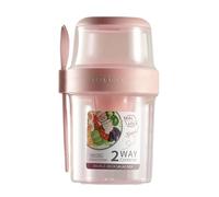 Tasses À Salade - Grand Shaker À Salade De 21 Cm, Récipient À Déjeuner Portable | Récipient Alimentaire En PP 1070 Ml, Étanche Aux Chutes, Avec Fourchette Et Support À Vinaigrette, Idéal Pour