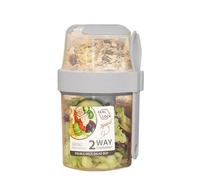 Tasses À Salade - Grand Shaker À Salade De 21 Cm, Récipient À Déjeuner Portable | Récipient Alimentaire En PP 1070 Ml, Étanche Aux Chutes, Avec Fourchette Et Support À Vinaigrette, Idéal Pour