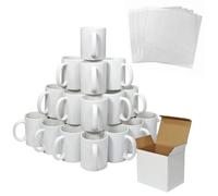 Tasses à Sublimation - MONSTERSHOP - 325ml - Couleur Blanche - 36 pièces