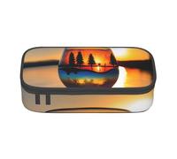 Tasses à thé avec roses - Sac de rangement romantique pour bureau d'affaires, trousse à crayons, trousse à crayons, trousse de maquillage, sac à cosmétiques, Verre à vin coucher de soleil, One Size