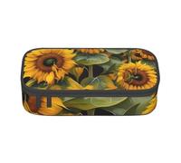 Tasses à thé avec roses - Sac de rangement romantique pour bureau d'affaires, trousse à crayons, trousse à crayons, trousse de maquillage, sac à cosmétiques, Tournesols, One Size