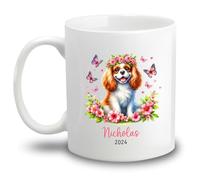 Tasses À Thé Cavalier King Charles Spaniel Tasse Aquarelle Tasses En Porcelaine Pour Collègue Maman 330Ml