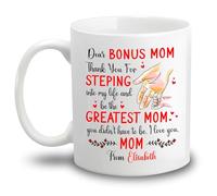 Tasses À Thé Chère Maman Bonus, Merci D'Être Entrée Dans Ma Vie Tasse À Café En Porcelaine Aquarelle Tasses À Café Pour Maman Anniversaire 330Ml