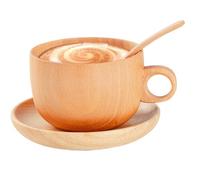 Tasses à thé en bois naturel de 290 ml avec cuillère, tasses à café, soucoupes, pour golf, hiver, cour, extérieur, jardin, parc, maison, pique-nique, camping, fête, whisky, bière