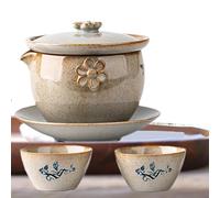 Tasses à thé en céramique, service à thé chinois - Service à Verrerie et verres - Tasses à antidérapantes et Anti-brûlure, service à en céramique pour de noir pu-erh Oolong