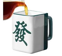 Tasses à thé en céramique - Tasse de petit-déjeuner Mahjong de 400 ml, taasse à café en céramique fantaisie, style de cuisine rétro, grand récipient à eau et à thé | Taasse à boisson pour la maison