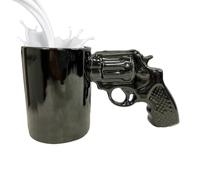 Tasses à thé fantaisie en forme de revolver - Tasse créative et amusante - Décoration de défense - Tasse à café en céramique - Tasse à café cool et créative pour homme