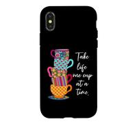 Tasses à thé « Take Life One Cup at a Time » Coque pour iPhone X/XS