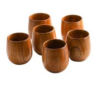 Tasses à thé, tasses en palissandre de 6 pcs, 120 ml de thé chinois/japonais naturel, finition lisse polie, isolée à la chaleur, café et vin