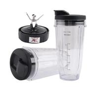 Tasses A67Z De 24Oz Avec Couvercles À Emporter, Lame D'extraction À 7 Ailettes, Compatible Avec Ninja, Mélangeur Auto IQ BN801 SS101 BL480-30 BL641 BL642-30