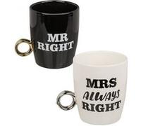 Tasses avec bague Mr Right et Mrs Always Right Mug anneau Multi G