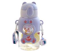 Tasses avec paille pour tout-petits - Bouteille de sport étanche avec paille en silicone | Grande capacité facile à nettoyer avec sangle réglable pour la course, la marche, la randonnée, l'extérieur