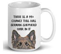 Tasses Berger Allemand À Poil Long Ce Grand Berger Allemand À Poil Long A Des Poils D'Animaux De Compagnie Dedans 330Ml Tasse Drôle Impression Mug Pour Ami Eau Lait