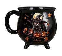 Tasses Chaudron | Céramique Chat Sorcière pour Boissons - Mug Chaudron Gothique pour Thé Café Réunions Familiales Amis Événements Effrayants Soirées Fantomatiques