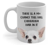 Tasses Chihuahua Blanc Avec Des Poils D'Animaux Dedans 330Ml Mugs Drôle Céramique Mug Pour Ami Famille Collègue