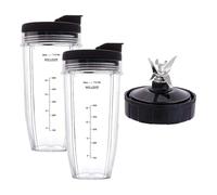 Tasses De 24 Oz Avec Couvercles À Emporter, Lame D'extracteur À 7 Ailettes, Compatibles Avec Nutri Ninja, Auto IQ BN801 SS101 BL480-30 BL641 BL642-30 Blender Portable Juicer Cup