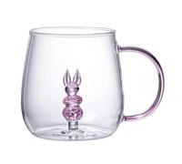 Tasses de boisson d'animaux - Verre à café 3D borosilicate, tasse décorative de dessin animé | Récipient à thé de nouveauté transparent, vol de boissons froides et résistantes pour servir, un mo