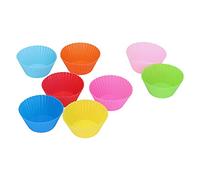 Tasses de boulangerie réutilisables en silicone réutilisables résistantes à la chaleur pour moules à gâteau, 8 pc/ensemble, conception ronde de 2,8 pouces, durable et