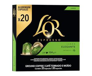 Tasses De Café | Pack de tasses à café Lungo Elegante Advantage 20 pièces | Lungo Elegante Coffee Cups Value Pack 20 Pieces | Poids Total 104 grams