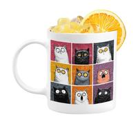 Tasses de chat pour femme - Tasse en céramique amusante et folle | Tasse à café unisexe | pour les amoureux des chats Bureau Maison Thé Café Plaisir
