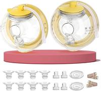 Tasses de collecte mains libres pour tire-lait Medela - Compatible avec Freestyle Flex/Pump avec style avec pièces MaxFlow/Swing Maxi Pump avec bride de 27 mm + inserts 17/19/21/24 mm