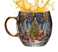 Tasses De Noël Créatives - 300 Ml Saisonnières | Tasse À Café En Vitrail, Verres De Cuisine Pour La Maison, Verres De Vacances, Tasses À Café De Noël | Vin Eau Boissons Cacao Chaud Boissons Froides La
