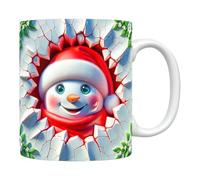 Tasses De Noël - Tasses à Café Céramique de Noël,Mug 35cl avec Anse à Motif Bonhomme de Neige 3D pour Femmes Filles Fêtes Anniversaire Cuisine Vacances