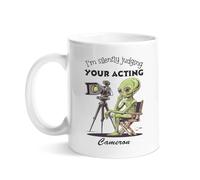 Tasses De Petit Déjeuner Amusants Tasse À Café En Porcelaine Je Juge Silencieusement Votre Jeu D'Acteur Avec Alien Personnalisée Tasses À Café Pour Fête Des Pères Collègue Amies 330Ml