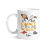 Tasses De Petit Déjeuner Personnalisée Tasse Météorologue : 100% De Chances Que Je Vous Donne Les Prévisions Humour Tasses En Porcelaine Pour Maman Femme Anniversaire 330Ml