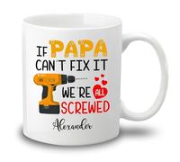 Tasses De Petit Déjeuner Si Papa Ne Peut Pas Le Réparer, Nous Sommes Foutus Tasse À Café En Porcelaine Aquarelle Coffee Mugs Pour Maman Homme 330Ml