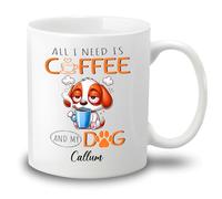 Tasses De Petit Déjeuner Tout Ce Dont J'Ai Besoin, C'Est De Café Et De Mon Chien Tasse Humour Coffee Mugs Pour Maman Femme 330Ml