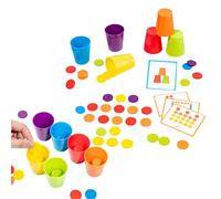Tasses de tasses pour , tasses d'empilage jouet - Tobeurs d'empilement sportif Tobinage de vitesse - Jeu de pensée de puzzle avec 50 cartes de question Classification des couleurs pour l'apprentissage