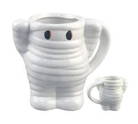 Tasses d'Halloween | Tasse à café blanche en céramique avec motif momie - Vaisselle saisonnière pour la maison, la cuisine, le cacao chaud, les boissons froides, chaudes, l'eau, le latte, les boissons