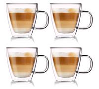 Tasses Double Paroi Verres Thermiques 180ml Lot de 4 Design Élégant Durable