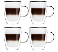 Tasses Double Paroi Verres Thermiques 300ml Café Latte Lot de 4 Design Chic