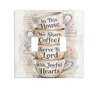 Tasses double plaque de couvercle d'interrupteur à bascule, vintage rustique, en plastique beige automne, taille standard, pour chambre à coucher, salle de bain, cuisine, entrée