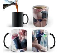 Tasses drôles, Tasse Magique Tasse Magique Tasse à Café en Céramique Sensible à la Chaleur Tasse Magique Parfait Cadeau de Nouveauté/Cadeaux de Pères 350 ml (2)
