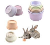 Tasses empilables - 8 gobelets empilables pour lapin | Jouets pour lapin | Bols à étages | Jouets multi-usages | Accessoires distributeur d'eau et de nourriture | Pots gigognes pour animaux