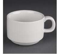 Tasses empilables - Athena - 200ml - Porcelaine - Lot de 24 - Compatible lave-vaisselle