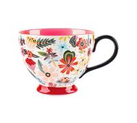 Tasses en céramique à motif floral peintes à la main 15 OZ, grandes tasses pour le lait, le café, le cappuccino, le thé, le cacao, les tasses de petit-déjeuner à l'avoine(Fleurs colorées)