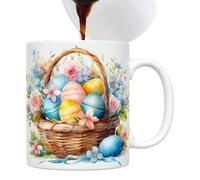 Tasses en céramique colorées de 350 ml - Prise en main confortable - de fête de Pâques avec motif lapin ou œuf - Pour les amoureux des animaux