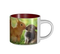 Tasses en céramique de grande capacité avec impression de couple de lapins, tasses polyvalentes pour café, thé, faciles à tenir, parfaites pour les espaces de travail