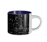 Tasses en céramique de grande capacité avec impression Tour Eiffel Night Paris, tasses polyvalentes pour café, thé, faciles à tenir, parfaites pour les espaces de travail