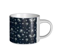 Tasses en céramique de grande capacité avec motif méduse, tasses polyvalentes pour café, thé, faciles à tenir, parfaites pour les espaces de travail