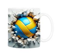 Tasses en céramique de volley-ball 3D - Tasse à café cannelée de 325 ml, tasse sur le thème du sport, cadeau amusant pour les fans | Plaisir en céramique Café, thé, lait, bureau, maison ou pla