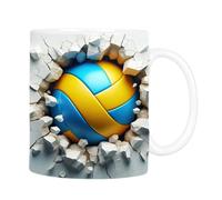 Tasses en céramique de volleyball - Tasse à café avec joueur de volleyball, tasse de volley-ball en céramique, 312 ml, tasses à café en céramique 3D | Tasses à café et sport innovantes pour les