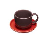 Tasses en céramique marron, lot de 2, uni, compatibles lave-vaisselle - Hübsch, Amare - Ø9x6 cm